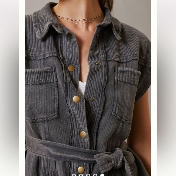Anthropologie Pilcro Gray Belted Vest - Picture 13 of 13